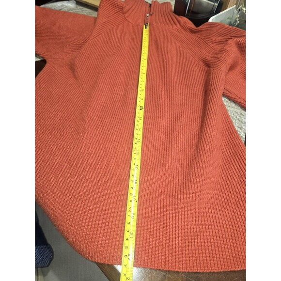 BTFBM Rust Orange Half Zip Ribbed Sweater Women’s Size Sm NWT Collared Knit Fall - Picture 11 of 15